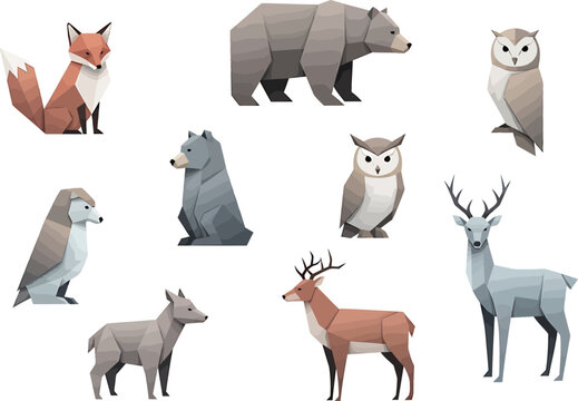 Cartoon Forest Animals Set