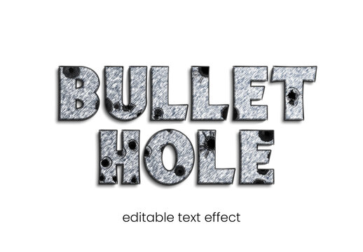 Bullet Hole Metal Editable Text Effect Design Template