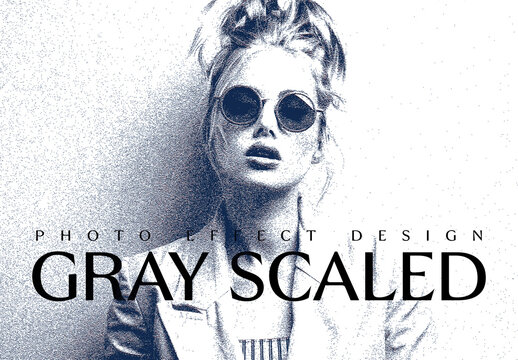 Gray Scaled Photo Effect Mockup