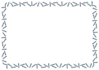 Obraz premium School Pencil Border Frame Illustration, vector design