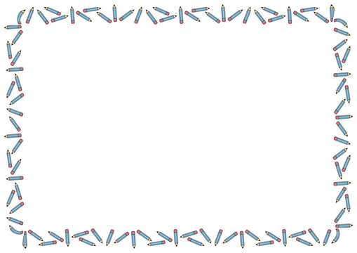 School Pencil Border Frame Illustration, vector design