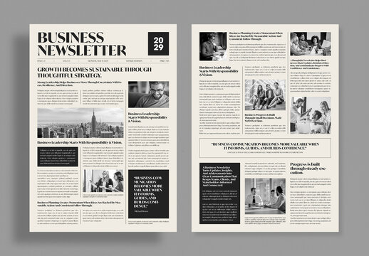Modern Business Newsletter Template Layout
