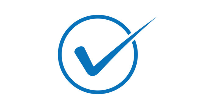 abstract creative blue check mark design.