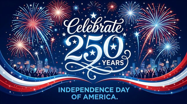 Celebrate 250 years independence day of america fireworks celebration