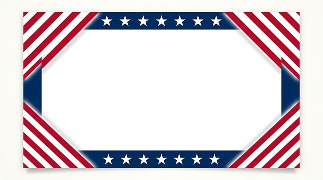 Patriotic american flag border with stars and stripes design