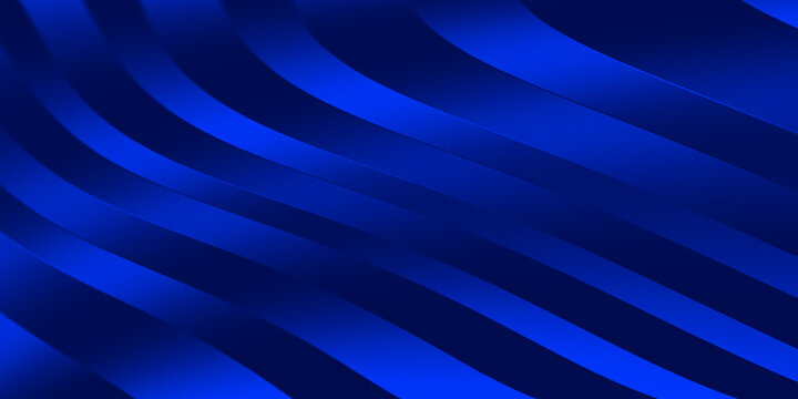 stunning abstract blue gradient background with parallel curved ribbons and a smooth matte texture with soft grain