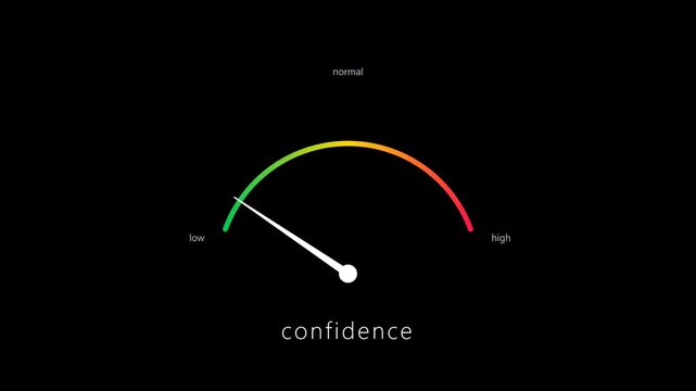 Confidence Needle Indicator Minimalist Thin Spectrum Line Vector Dial Presentation 4K