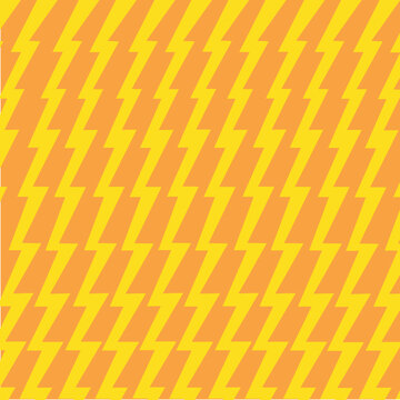 Thunderbolt Geometric Pattern &ndash; Comic Book Energy Zigzag Texture with Yellow and Orange Stripes