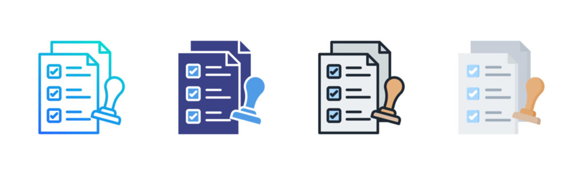 Attestation Icon Set Multiple Style Collection