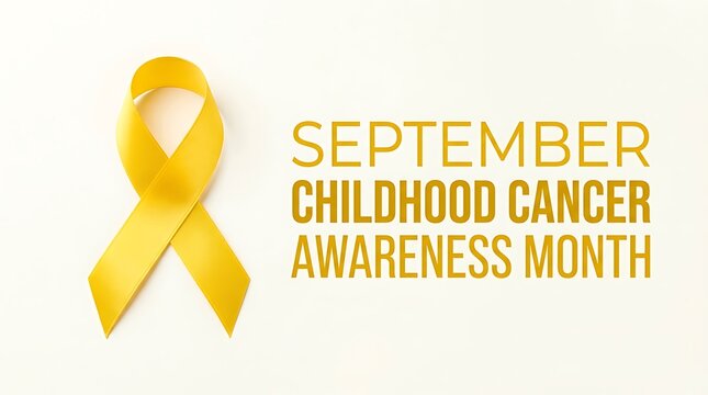 September childhood cancer awareness month gold ribbon concept with awareness