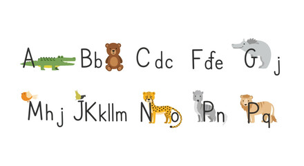Educational alphabet phonics with cute cartoon animals © Patrick