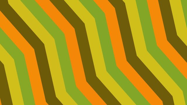 Vibrant orange, green, and brown chevron pattern on colorful background