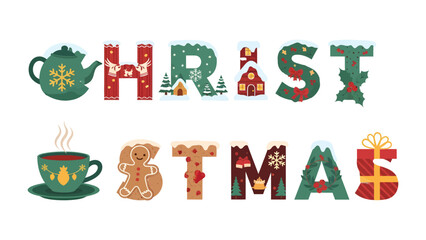 Fototapeta premium Christmas typographic art