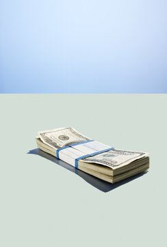 Bundle of dollar currency representing wealth and growth