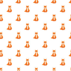 Obraz premium Orange foxes sitting on a white background creating a seamless digital pattern