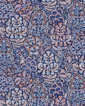 Motif textile floral au raccord pour du print