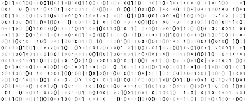 Abstract binary code wave of ones and zeros. Vector graphic pattern with digital stream. eps 10
