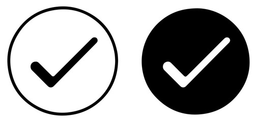 check mark icon outline vector © graphenitix