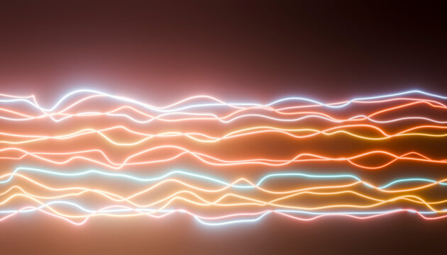 Abstract neon light effect with glowing lines