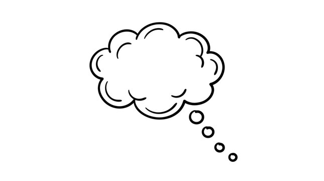 A simple black and white thought bubble.