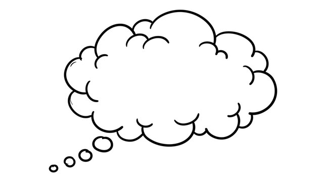 A simple cartoon thought bubble.