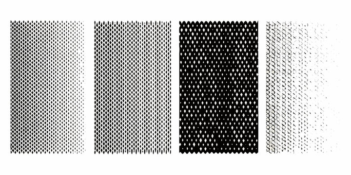 Noise grain textures five rectangular arrangements on white background