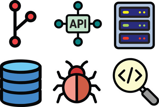 Web Development Icon Set Flat