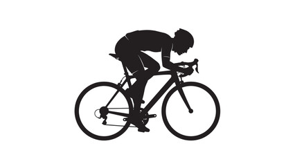 Obraz premium Road Cyclist Racing Silhouette Black Vector Illustration for Triathlon Cycling Club Sports Fitness Event Logo and Graphic Design