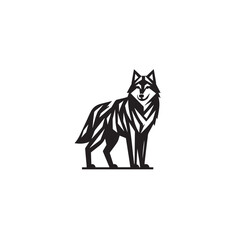 Fototapeta premium Grey wolf silhouette, Hunting wolf shape, Walking wolf profile, Prowling wolf stance, Wolf pack vector
