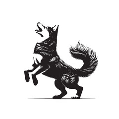 Fototapeta premium Grey wolf silhouette, Hunting wolf shape, Walking wolf profile, Prowling wolf stance, Wolf pack vector