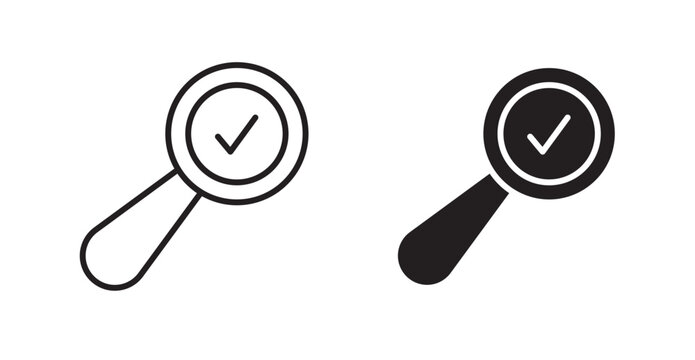 Search icon vector design illustrations. line and solid styles