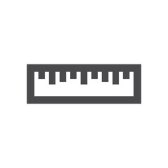 Obraz premium Black ruler icon on white background