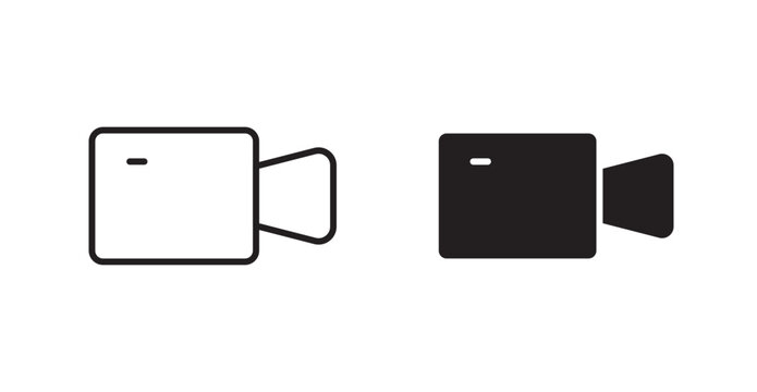 Video call icon vector design illustrations. line and solid styles