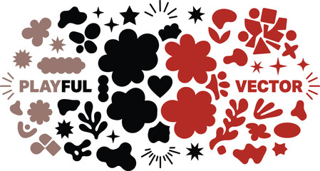 Fototapeta premium Minimalist Playful Abstract Vector Shape Collection for Modern Graphic Design