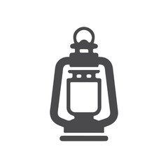 Naklejka premium Vintage lantern icon simple silhouette
