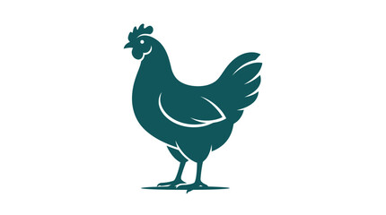 Chicken silhouette for agricultural branding and organic farming. © Camel