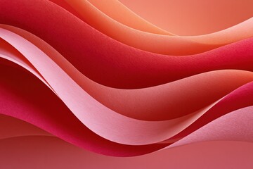 Fototapeta premium Red layered paper wave abstract with soft gradients for elegant wallpaper and background design