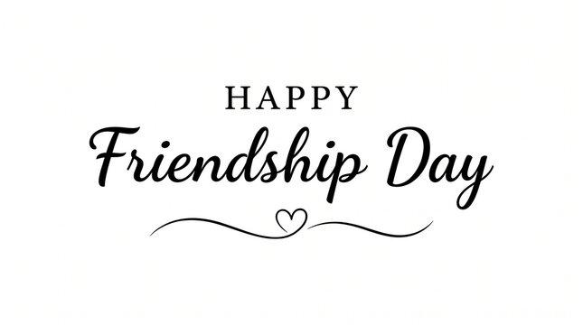 Happy friendship day typography with decorative heart element, friendship