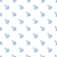 Naklejka premium Whimsical repeated flying winged unicorns creating a seamless fantasy pattern