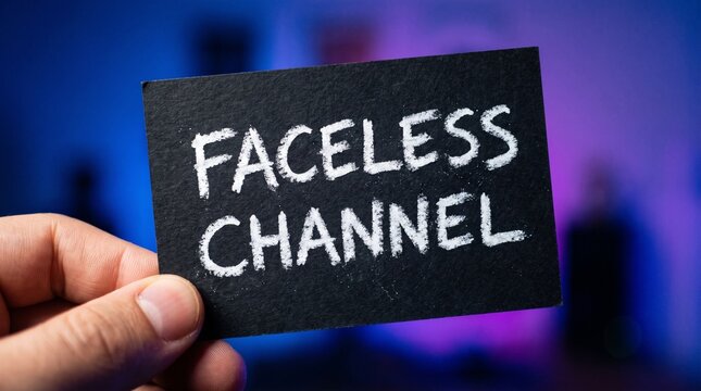 Hand Holding Faceless Channel Handwritten Black Card Blur