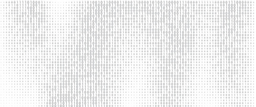 Abstract binary code wave of ones and zeros. Vector graphic pattern with digital stream. eps 10