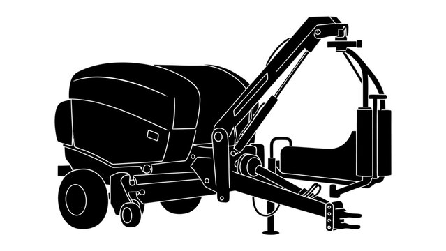 Agricultural baler machine silhouette