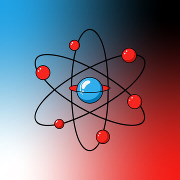 Stylized Atomic Model with Concentric Rings and Core