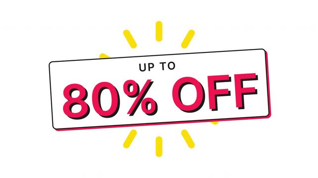 Animated mega sale promo video with eighty percent discount offer