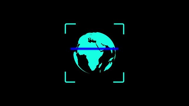 Abstract Scan icon showing scanner process. Simple earth scanning concept. 4k. 