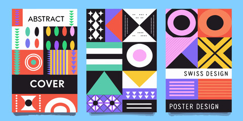 Obraz premium Geometric Poster Designs Bold Color Blocks And Abstract Shapes