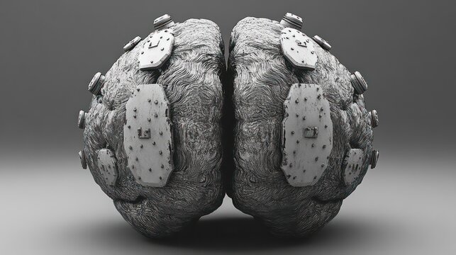 A brain covered in AI safety and security shields.