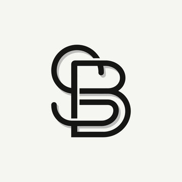 Elegant interlocking SB monogram letter logo design.