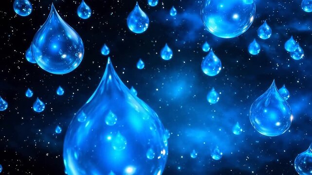 Floating 3D Teardrop Icons in Space