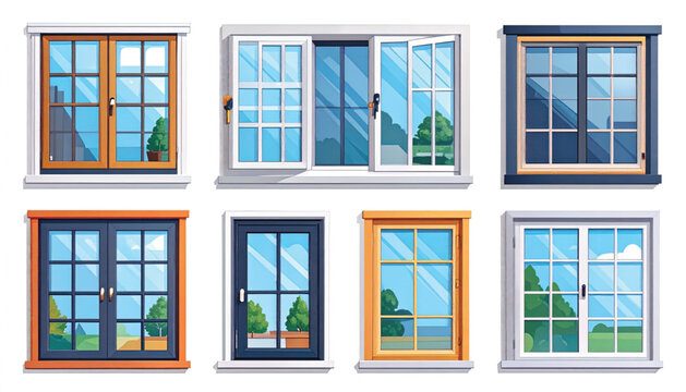Variety of colorful windows on display.